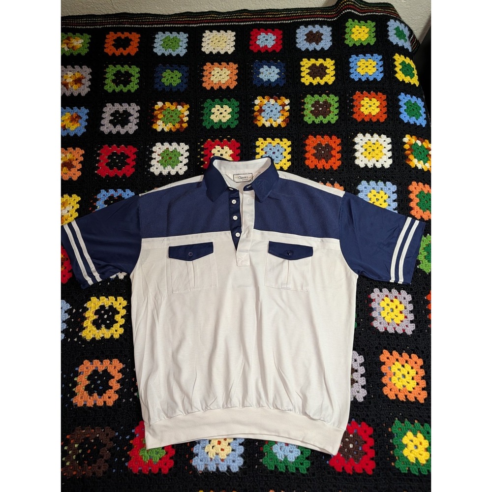 Vintage Classics by Palmland Shirt Men's Large Banded Waist Short Sleeve Polo